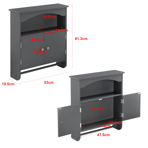 Badeværelsesskab Graz 61x53x15 cm med håndklædestang forskellige farver Farver MDF en.casa