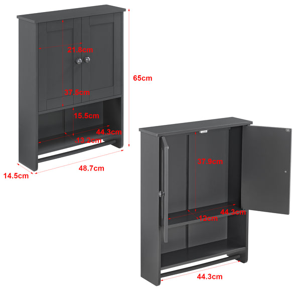 Badeværelsesskab Steyr 65x49x15 cm med håndklædestang MDF forskellige farver Farver en.casa