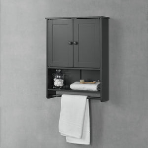 Badeværelsesskab Steyr 65x49x15 cm med håndklædestang MDF forskellige farver Farver en.casa