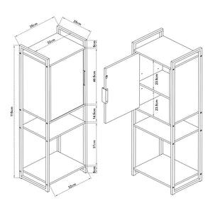 Mueble de baño auxiliar Namsskogan con compartimentos - Efecto nogal [en.casa]
