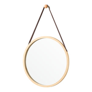 Bambus vægspejl Bykle rund 38 cm [en.casa] - premiumXL
