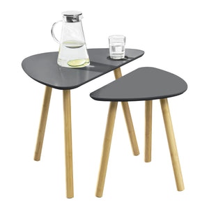 [en.casa]® Sofaborde / Levanger sæt med 2-45x60x39,5cm-40x45x29,5cm-MDF-bambus-matt-i forskellige farver
