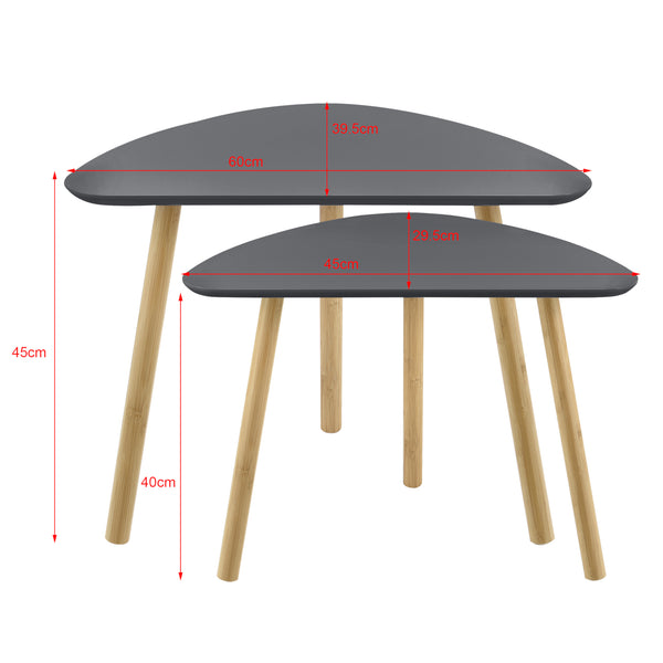 [en.casa]® Sofaborde / Levanger sæt med 2-45x60x39,5cm-40x45x29,5cm-MDF-bambus-matt-i forskellige farver
