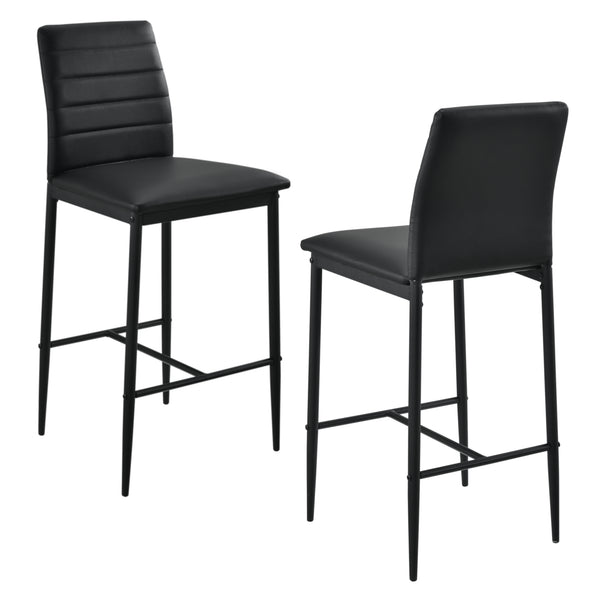 [en.casa] ® Barstol Lidköping sæt 2-med fodstøtte-96x43x47cm-PU kunstlæder - vælg model 