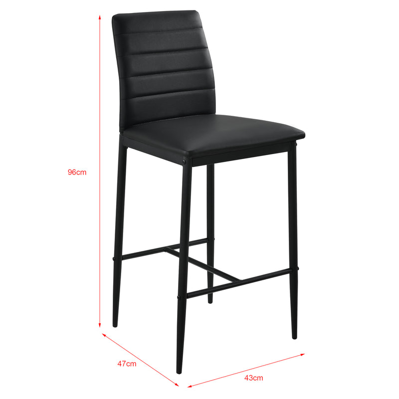 Målskitse [en.casa] ® Barstol Lidköping sæt 2-med fodstøtte-96x43x47cm-PU kunstlæder - vælg model 