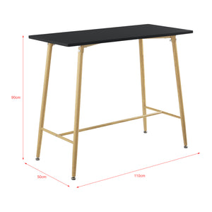  [en.casa] ® Barbord Ede-square-110x50x90cm-metal (træoptik)-MDF-i forskellige farver
