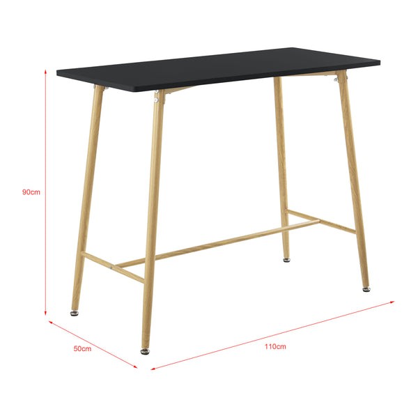  [en.casa] ® Barbord Ede-square-110x50x90cm-metal (træoptik)-MDF-i forskellige farver
