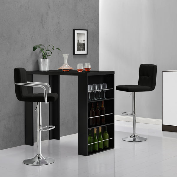 [en.casa]® Elegant barbord med hylder - 117 x 57 x 106,5 cm