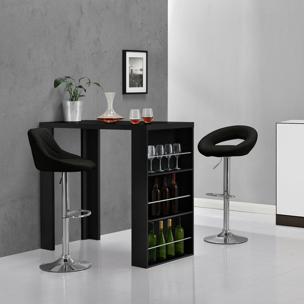[en.casa]® Elegant barbord med hylder - 117 x 57 x 106,5 cm