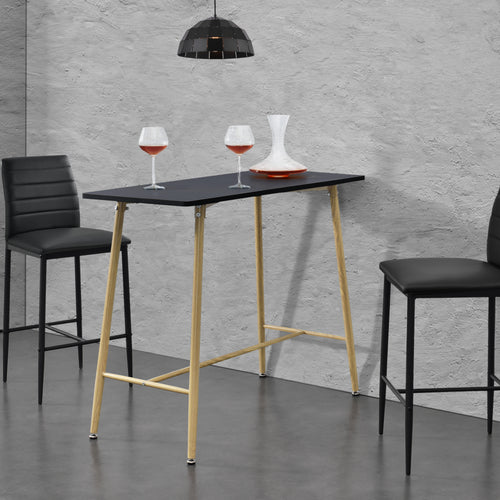  [en.casa] ® Barbord Ede-square-110x50x90cm-metal (træoptik)-MDF-i forskellige farver
