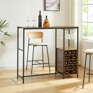 Bartabel Trøndelag 120x40x105 cm med vinreol til 15 flasker [en.casa] - premiumXL