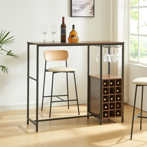 Bartabel Trøndelag 120x40x105 cm med vinreol til 15 flasker [en.casa] - premiumXL