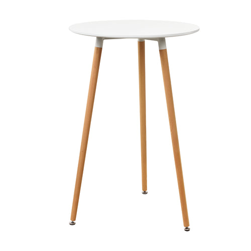 [en.casa]® Barbord Retro-design, rund ø70cm x 107 cm MDF-plade, hvid