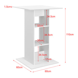 Bartisch Visby 110x70x70 cm med 3 hyldefag en.casa