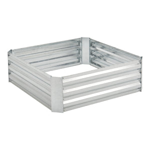 Plantebed Barneveld 90x90x30cm stål sølv [en.casa].