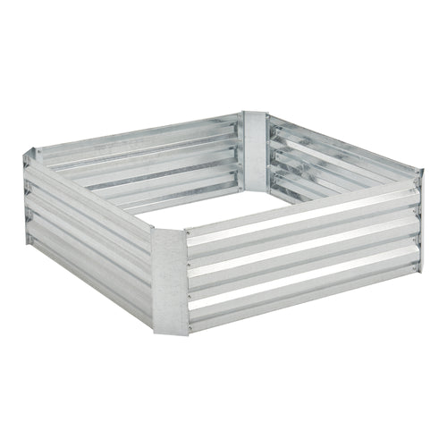 Plantebed Barneveld 90x90x30cm stål sølv [en.casa].