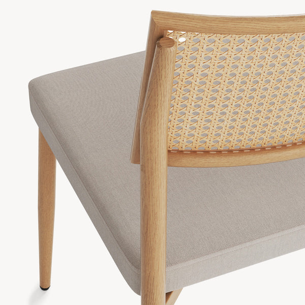 Spisestuestolesæt Jördfjok tekstil rattan look/beige [en.casa]