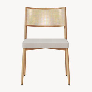 Spisestuestolesæt Jördfjok tekstil rattan look/beige [en.casa]
