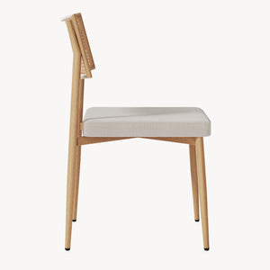 Spisestuestolesæt Jördfjok tekstil rattan look/beige [en.casa]