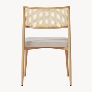 Spisestuestolesæt Jördfjok tekstil rattan look/beige [en.casa]