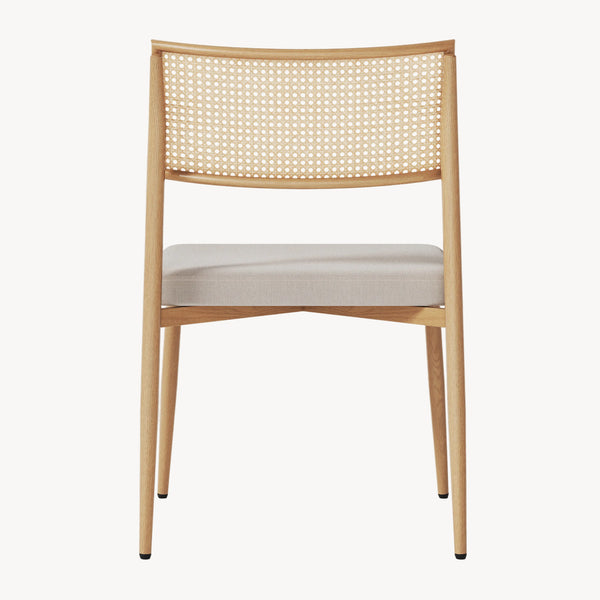 Spisestuestolesæt Jördfjok tekstil rattan look/beige [en.casa]