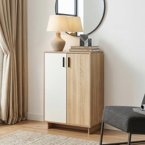 Skab Kenta 90x60x35 cm Sonoma-eg udseende/hvid [en.casa]