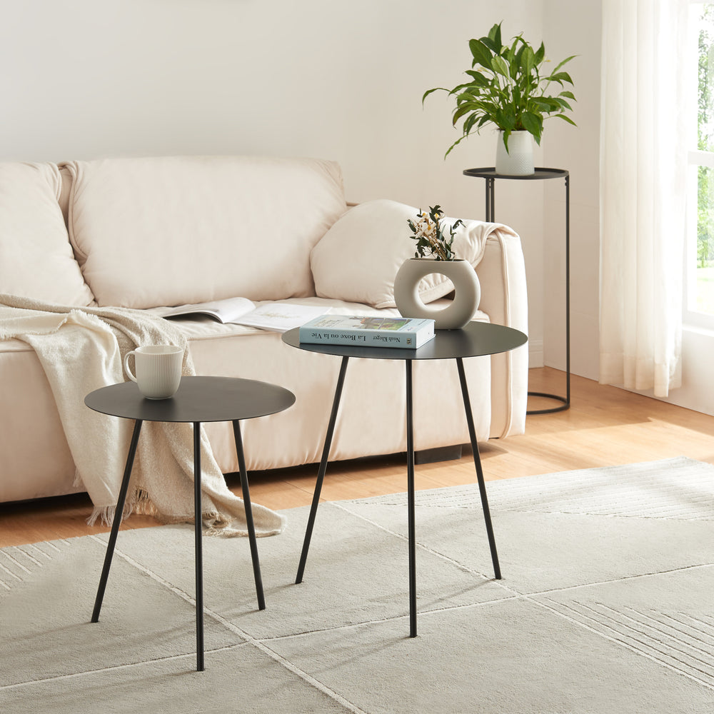 Sidebord Sula sæt med 2 sorte [en.casa].