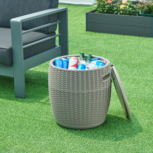 Køleboks-puf Avetrana 44xØ40 cm Lysebrun [casa.pro]