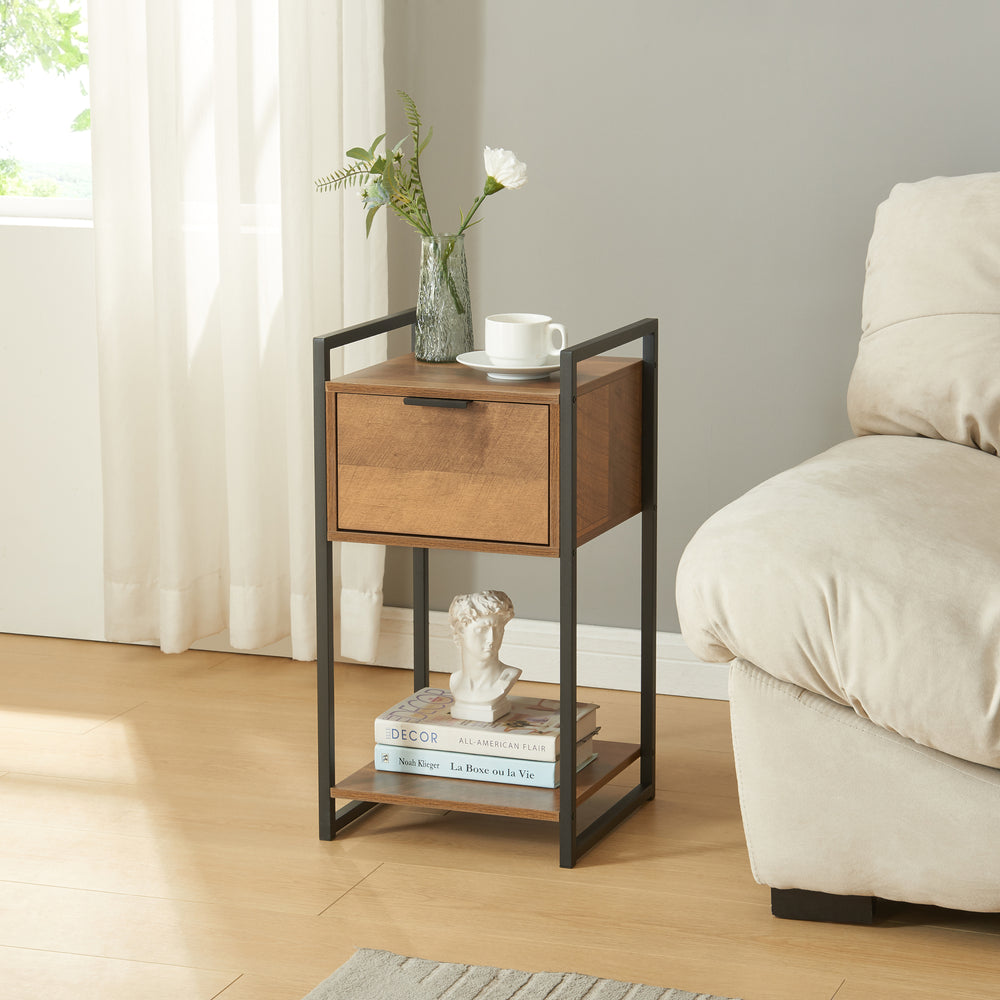 Sidebord Namsskogan 62x33x32cm valnød-look [en.casa] - premiumXL