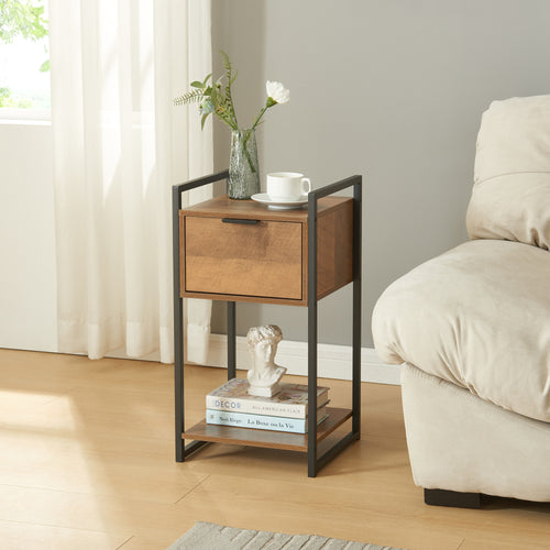 Sidebord Namsskogan 62x33x32cm valnød-look [en.casa] - premiumXL