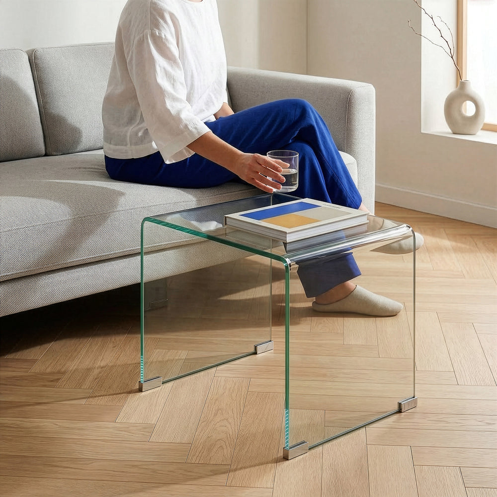 Sidebord Varlofrek Glas 50x50x50 cm [en.casa]