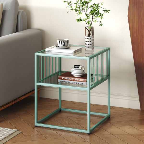 Tronevn sidebord med glasplade [en.casa]