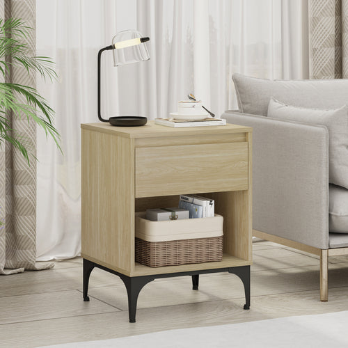 Mesa auxiliar Kistiandi con cajón MDF 62x46x40cm [en.casa]