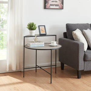 Sidebord Fyresdal Sort/Eg - Udseende [en.casa] - premiumXL