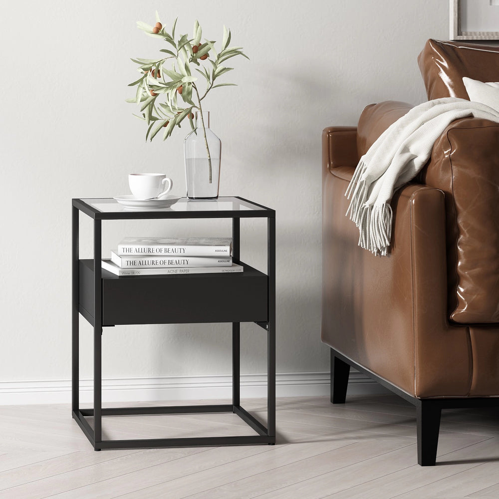 Sidebord Vissenbjerg med skuffe i forskellige farver [en.casa] - premiumXL