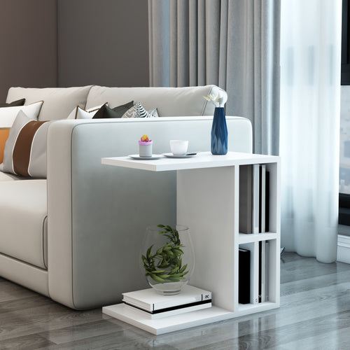 Sidebord Ravnsborg 50x50x30 cm Hvid [en.casa] - premiumXL
