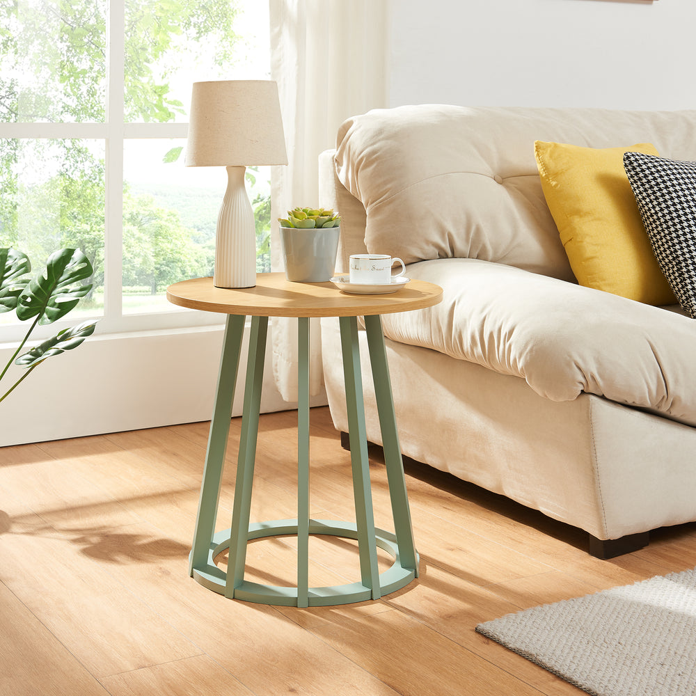 Sidebord Lensuu 48xØ48 cm pastelgrøn/eg [en.casa] - premiumXL