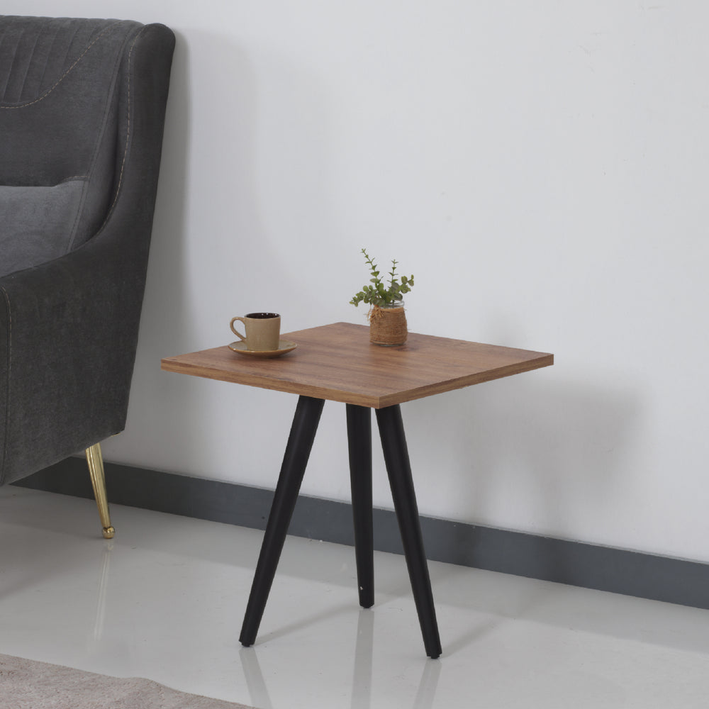 Sofabord Ballerup 50 x 45 x 45 cm Sort / Valnød-look [en.casa] - premiumXL