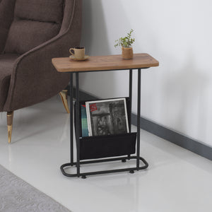 Bov sidebord 64 x 55 x 24 cm sort/valnød look [en.casa].