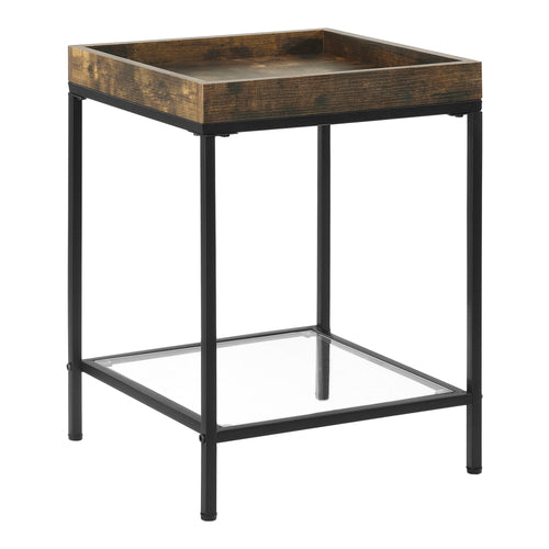 Sidebord Mariefred 55x40x40cm med hylde Mørk træfarve [en.casa].