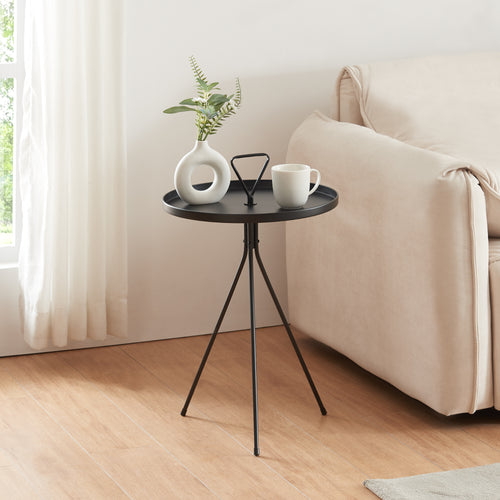 Sidebord Odal Metal Sort [en.casa] - premiumXL