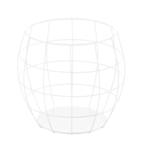  [en.casa] Sofabord - sengebord sæt - 3 stk. - aftagelig bordplade / bakke - Ø19,5cm - højde: 30, 38, 50 cm - metal - grå/hvid