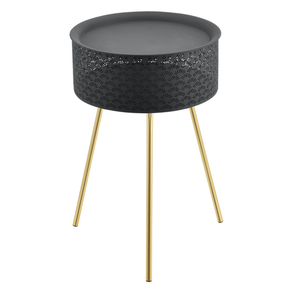 Sidebord Forshaga sort-guld forskellige størrelser Størrelser [en.casa]