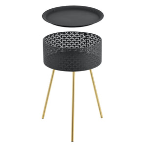 Sidebord Forshaga sort-guld forskellige størrelser Størrelser [en.casa]