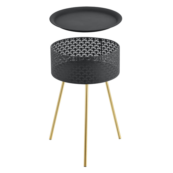 Sidebord Forshaga sort-guld forskellige størrelser Størrelser [en.casa]