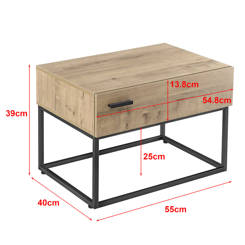 Målskitse Sidebord Hylte Eg-look [en.casa]