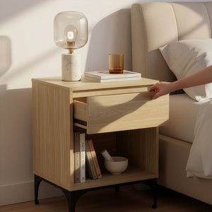 Mesa auxiliar Kistiandi con cajón MDF 62x46x40cm [en.casa]