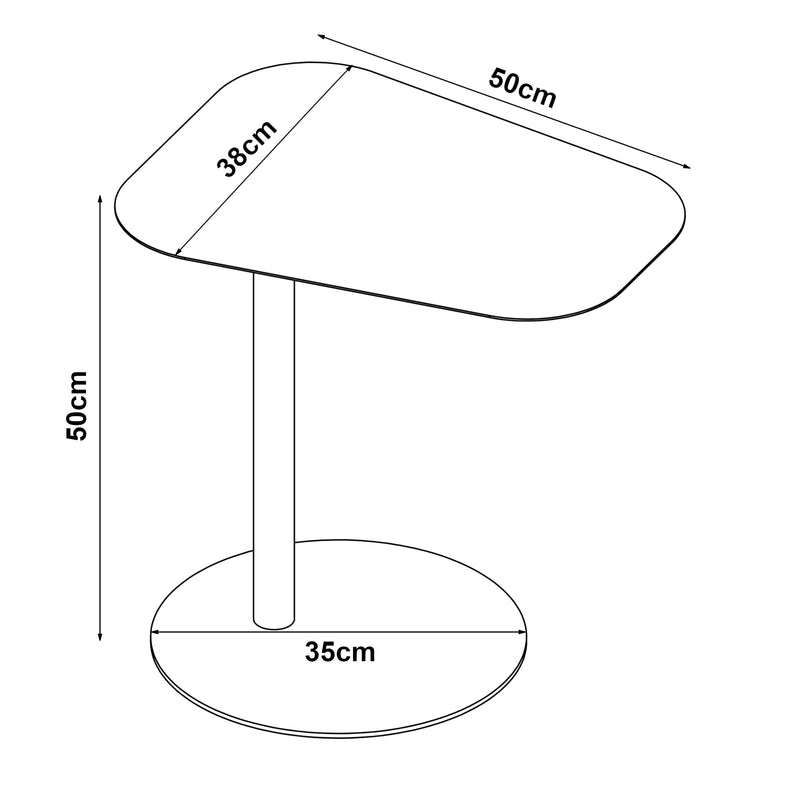Målskitse Sidebord Nastätten [en.casa]