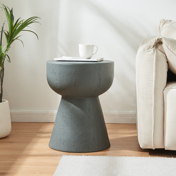 Mesa auxiliar Oulvepijanse redonda hormigón 51xØ40 cm [en.casa]