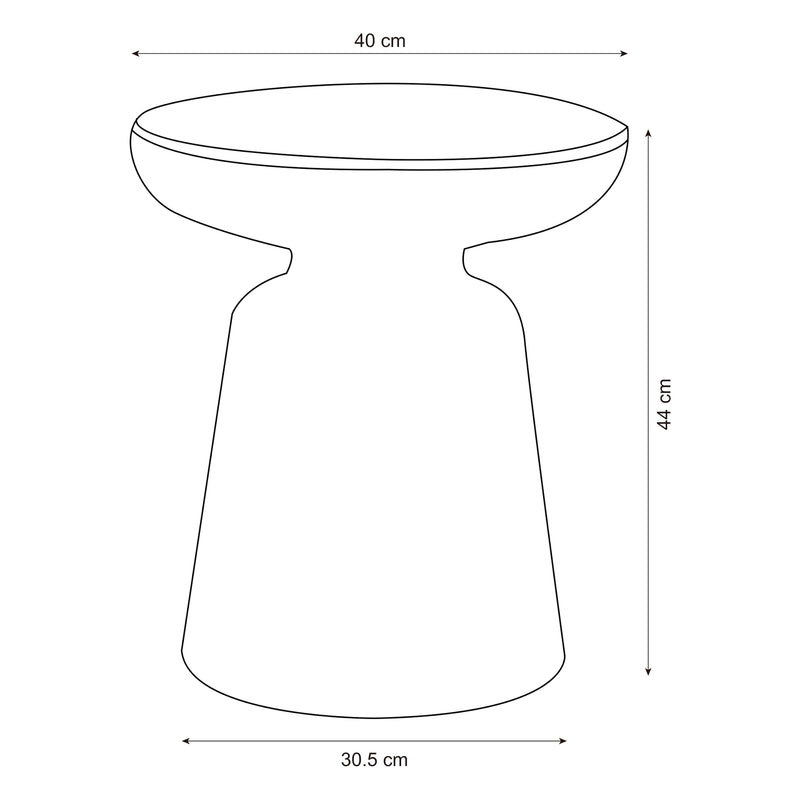 Målskitse Posio sidebord 44xØ40 cm [en.casa]